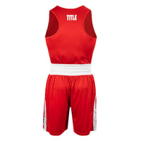 variant:red/white::TITLE Boxing Performance Aerovent Amateur Boxing Set 3.0 back view full set