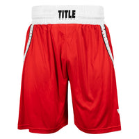 variant:red/white::TITLE Boxing Performance Aerovent Amateur Boxing Set 3.0 front view shorts