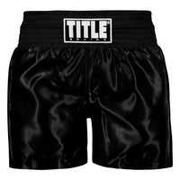 variant:black/black::TITLE Boxing Professional Traditional Cut Trunks front view