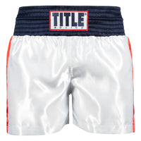 variant:red/white/blue::TITLE Boxing Professional Traditional Cut Trunks front view
