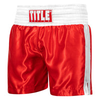 color:red/white::TITLE Boxing Professional Traditional Cut Trunks main view