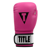 variant:Hot Pink/White::TITLE Premier Leather Super Bag Gloves 2.0 front view