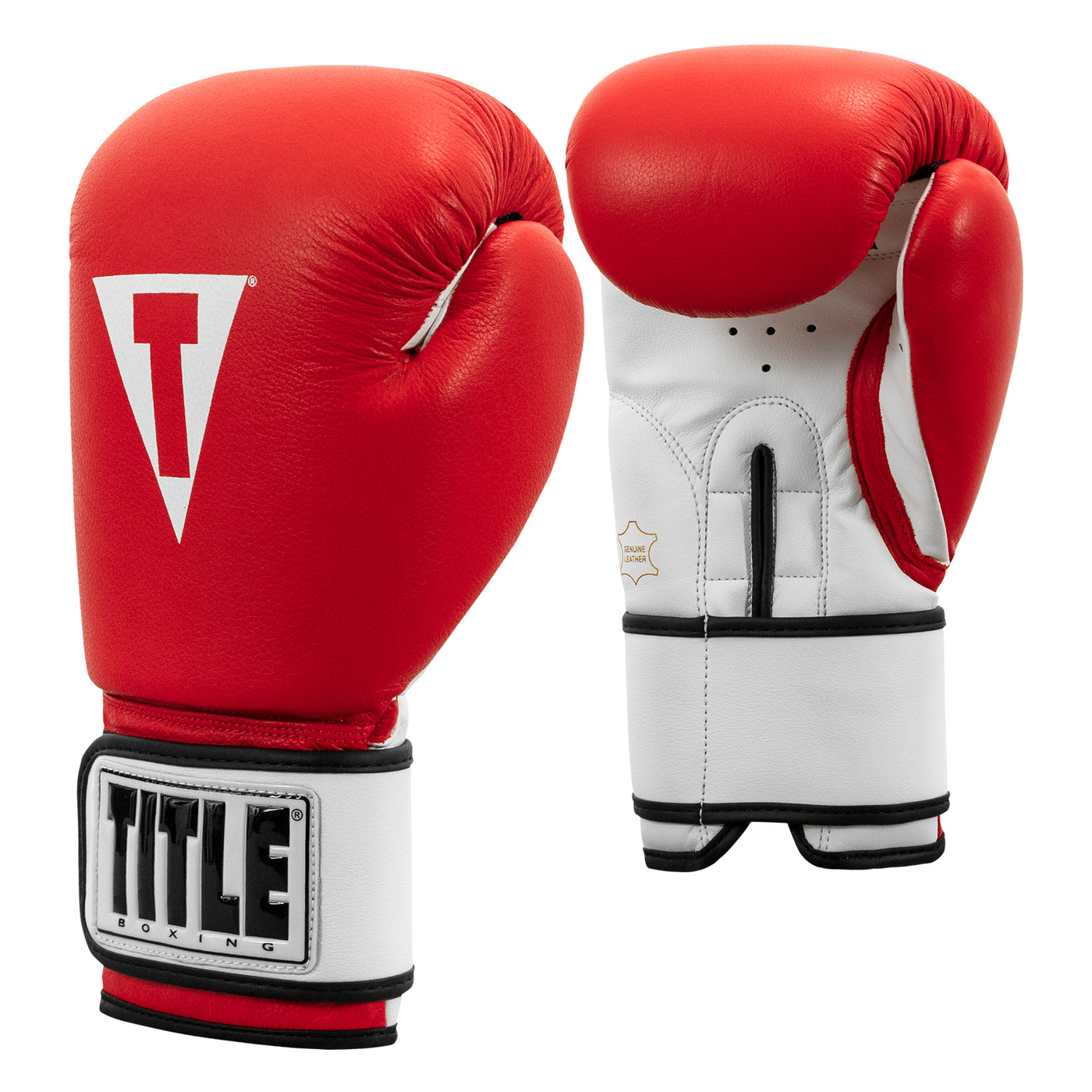 variant:Red/White::TITLE Premier Leather Super Bag Gloves 2.0 side view