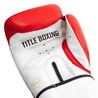 variant:Red/White::TITLE Premier Leather Super Bag Gloves 2.0 hand view