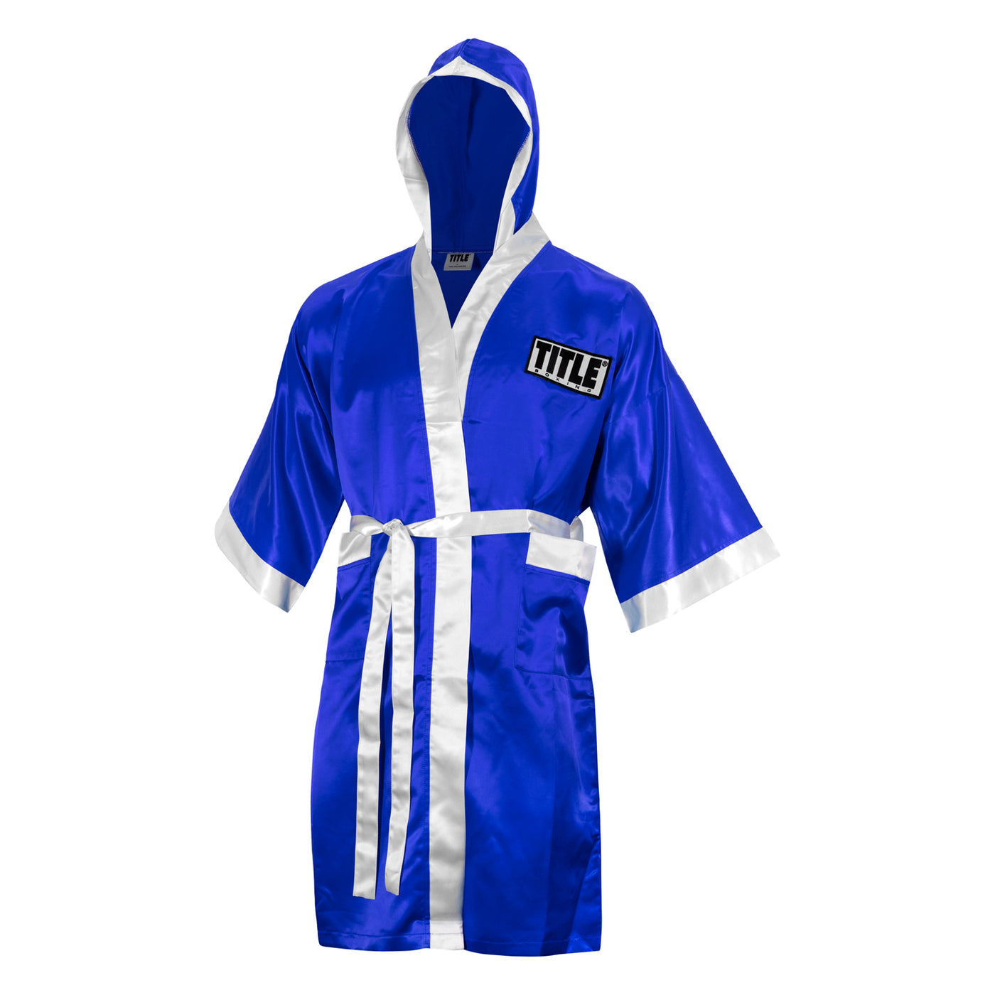 variant:blue/white::TITLE Boxing Stock Full Length Robe 3.0 front view