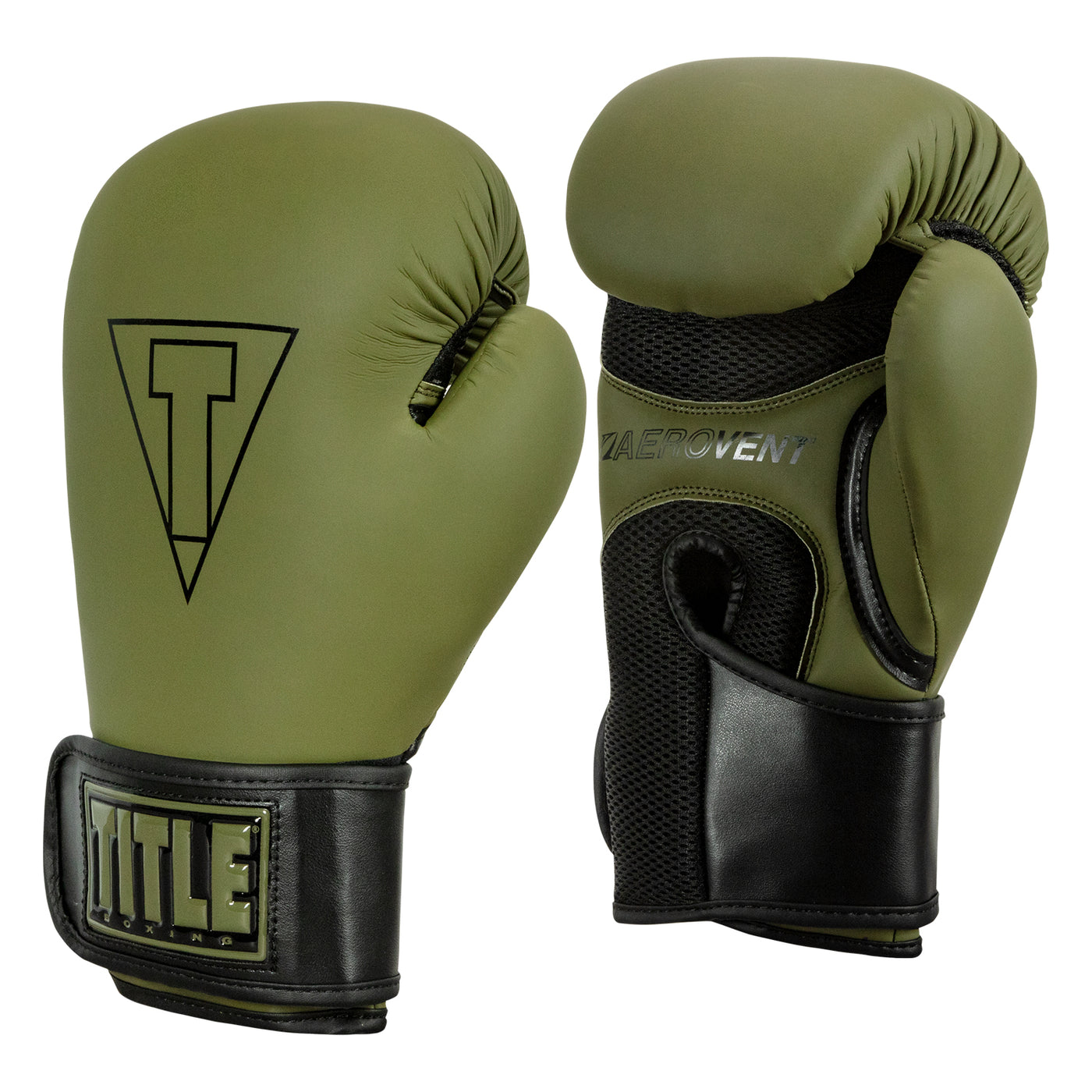 variant:Green/Black::TITLE Boxing Vegan Fitness Bag Gloves side view