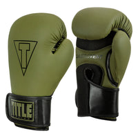 variant:Green/Black::TITLE Boxing Vegan Fitness Bag Gloves side view