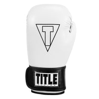 variant:White/Black::TITLE Boxing Vegan Fitness Bag Gloves front view