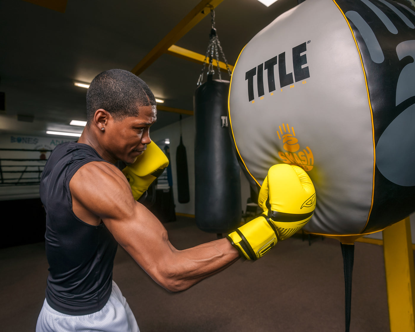 variant:Black/Neon Yellow::Viper by TITLE Boxing Strike Select Bag Gloves 2.0 man punching bag