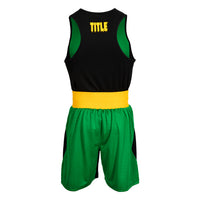 variant:black/green::WBC by TITLE Boxing Amateur Competition Outfit back view