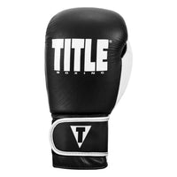 variant:Black/White::TITLE Boxing Dynamic Strike Heavy Bag Gloves front view