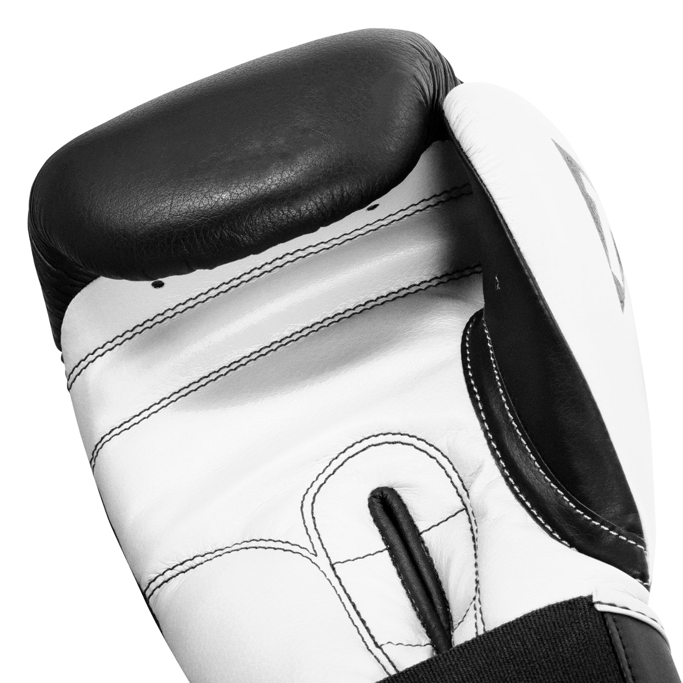 variant:Black/White::TITLE Boxing Dynamic Strike Heavy Bag Gloves hand view