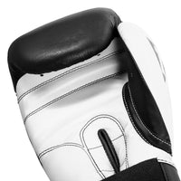 variant:Black/White::TITLE Boxing Dynamic Strike Heavy Bag Gloves hand view