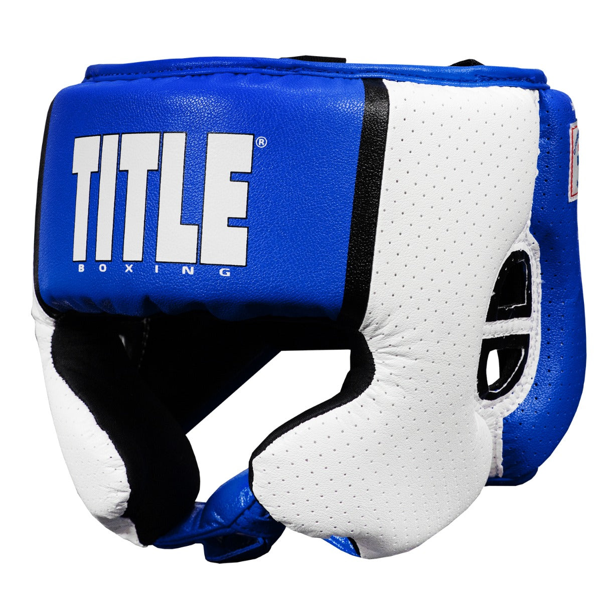color:blue::TITLE Boxing Aerovent Elite USA Boxing Competition Headgear – With Cheeks main view