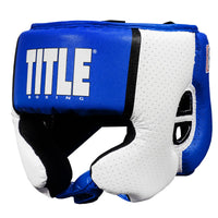 color:blue::TITLE Boxing Aerovent Elite USA Boxing Competition Headgear – With Cheeks main view
