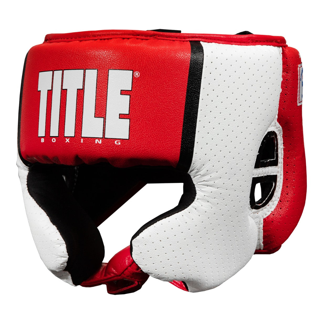 color:red::TITLE Boxing Aerovent Elite USA Boxing Competition Headgear – With Cheeks main view