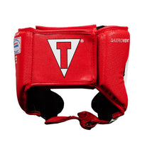 variant:red::TITLE Boxing Aerovent Elite USA Boxing Competition Headgear – With Cheeks back view