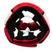 variant:red::TITLE Boxing Aerovent Elite USA Boxing Competition Headgear – With Cheeks top view