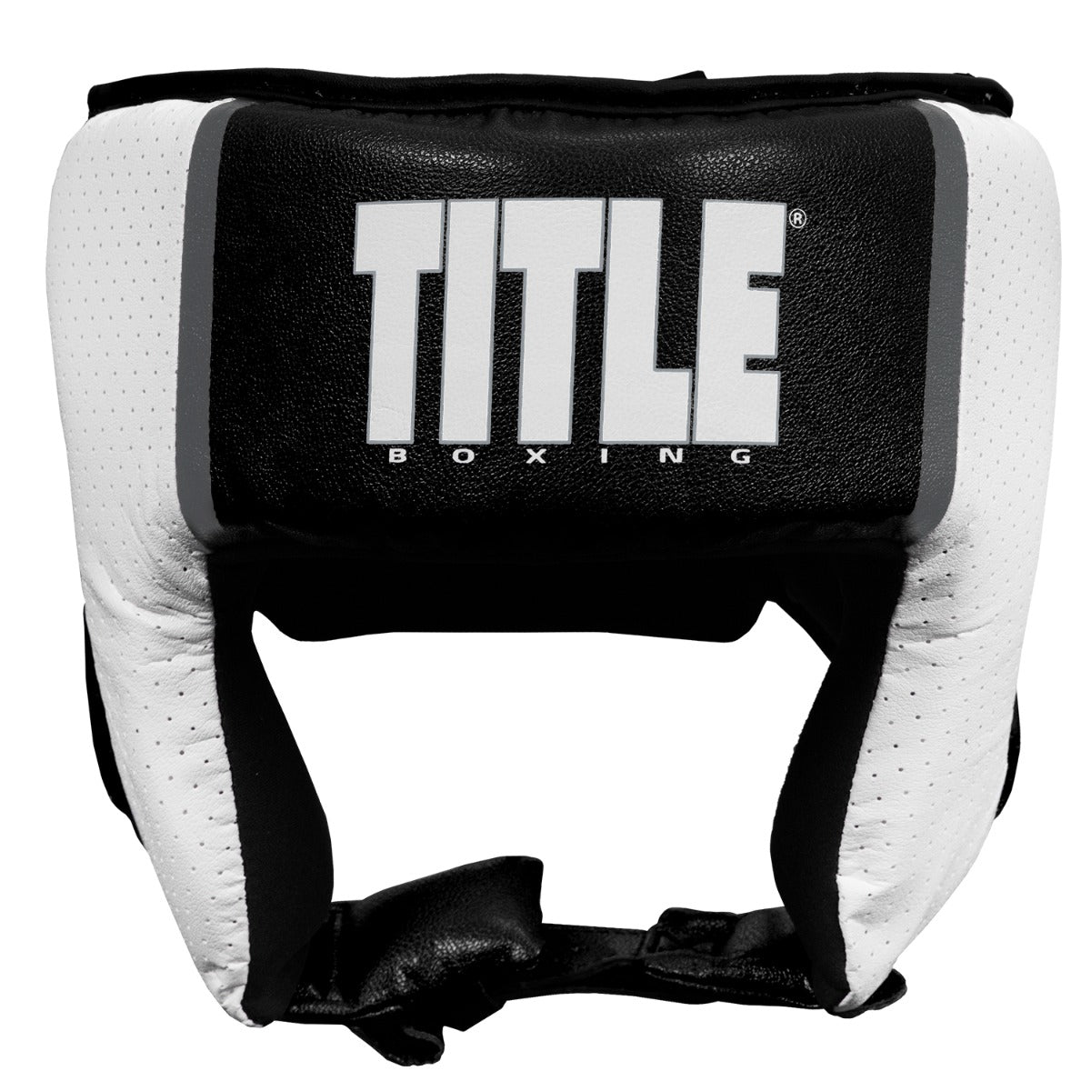 variant:black::TITLE Boxing Aerovent Elite USA Boxing Competition Headgear – Open Face front view