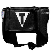 variant:black::TITLE Boxing Aerovent Elite USA Boxing Competition Headgear – Open Face back view