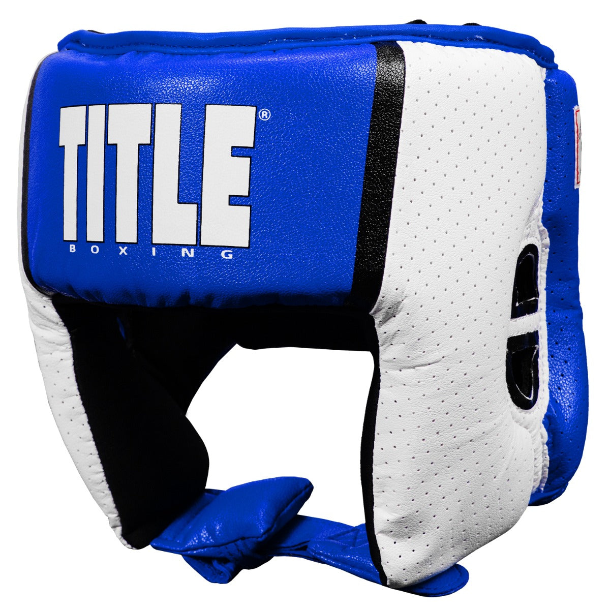 color:blue::TITLE Boxing Aerovent Elite USA Boxing Competition Headgear – Open Face main view