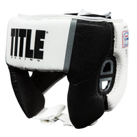color:white::TITLE Boxing Aerovent Elite USA Boxing Competition Headgear – Open Face main view