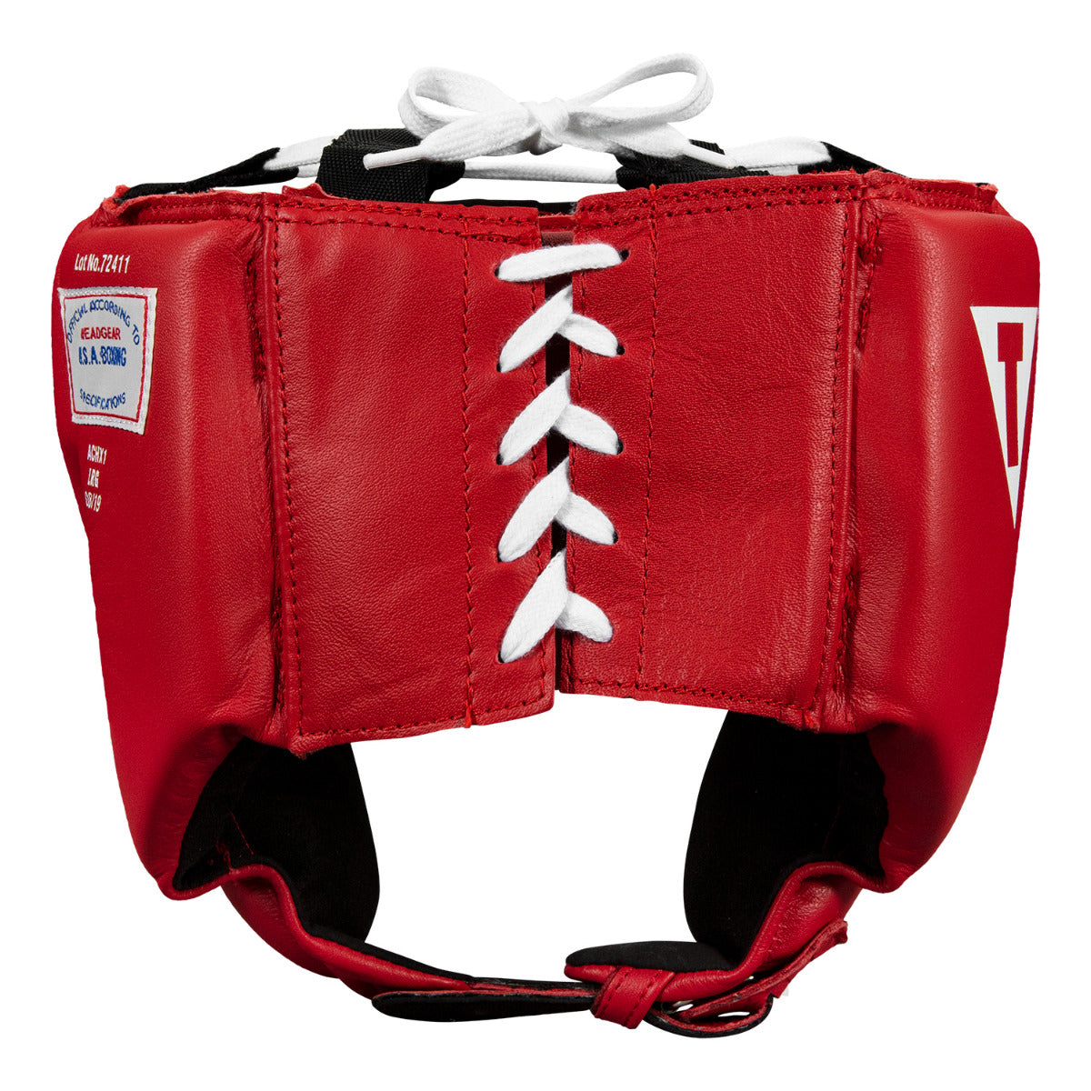 variant:red::TITLE Boxing USA Boxing Competition Headgear - Open Face back view