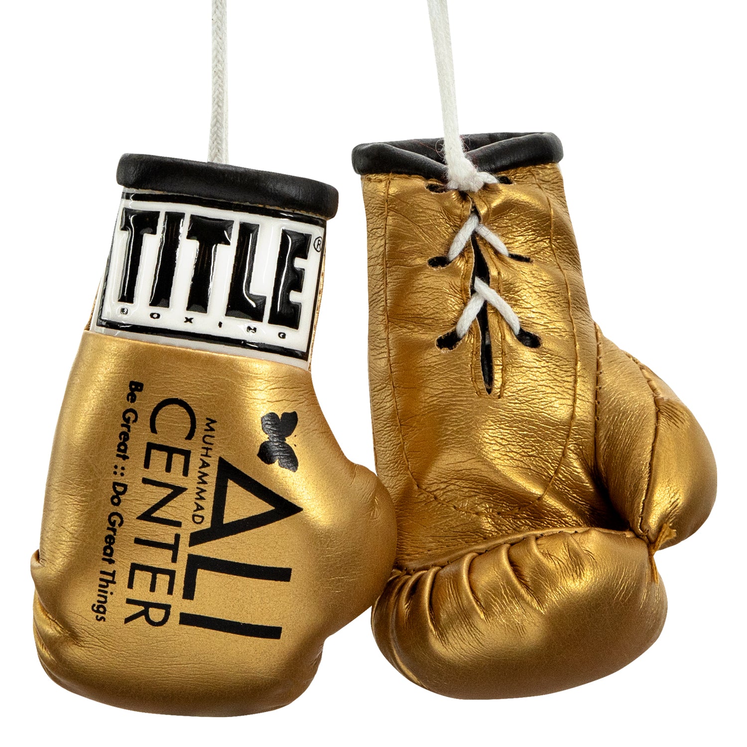 ali gear Ali Center Mini Boxing Gloves Gold
