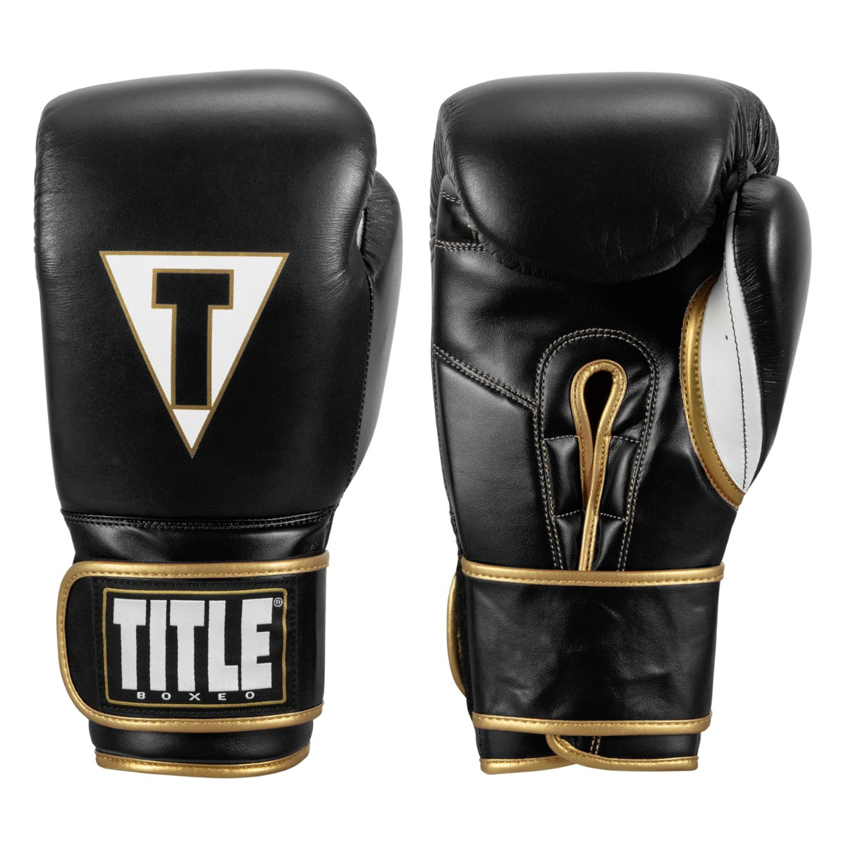 color:black/white::TITLE Boxeo Mexican Leather Training Gloves Quatro main view