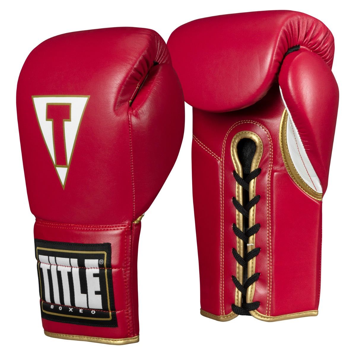 color:red/white::TITLE Boxeo Mexican Leather Lace Training Gloves Quatro main view