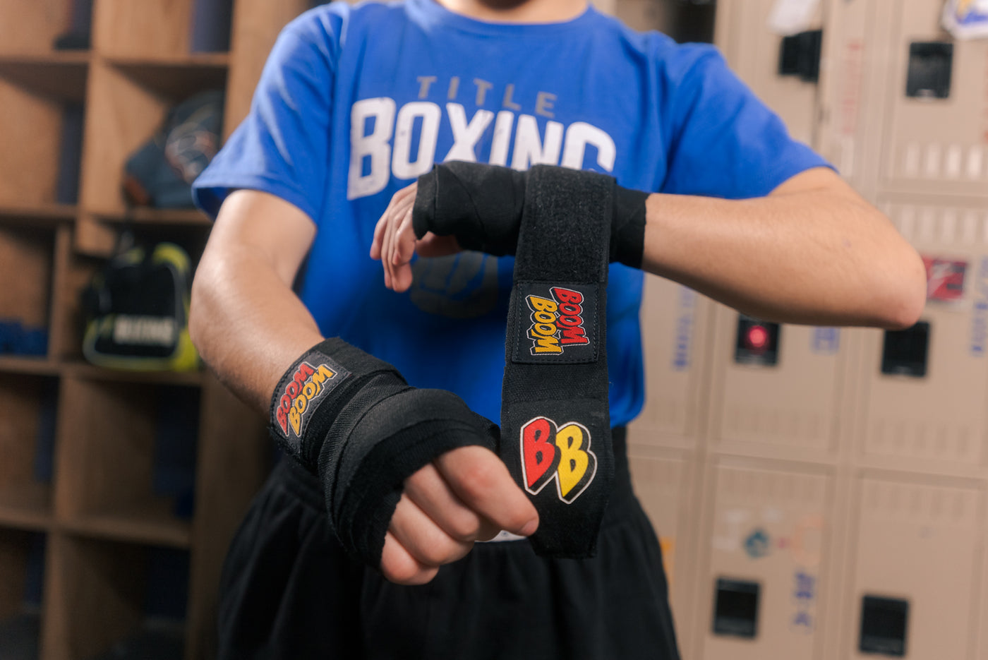 variant:Black::BOOM BOOM Boxing Youth Flex Hand Wraps kid wrapping hands 