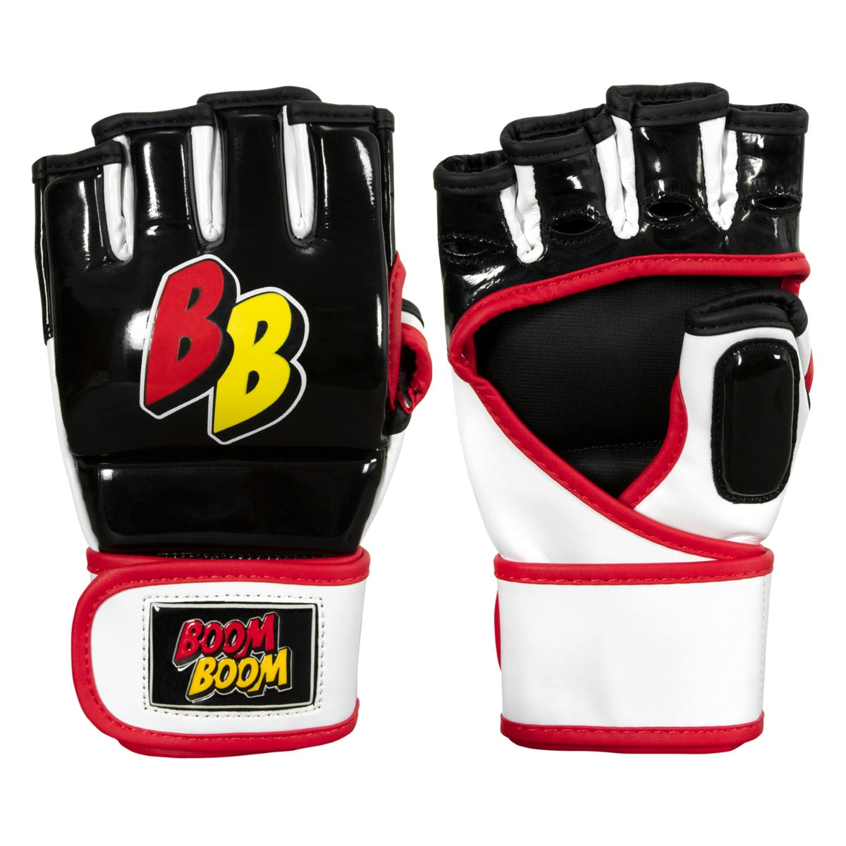 color:Black/White/Red::BOOM BOOM Boxing Bomber Youth MMA Gloves main view