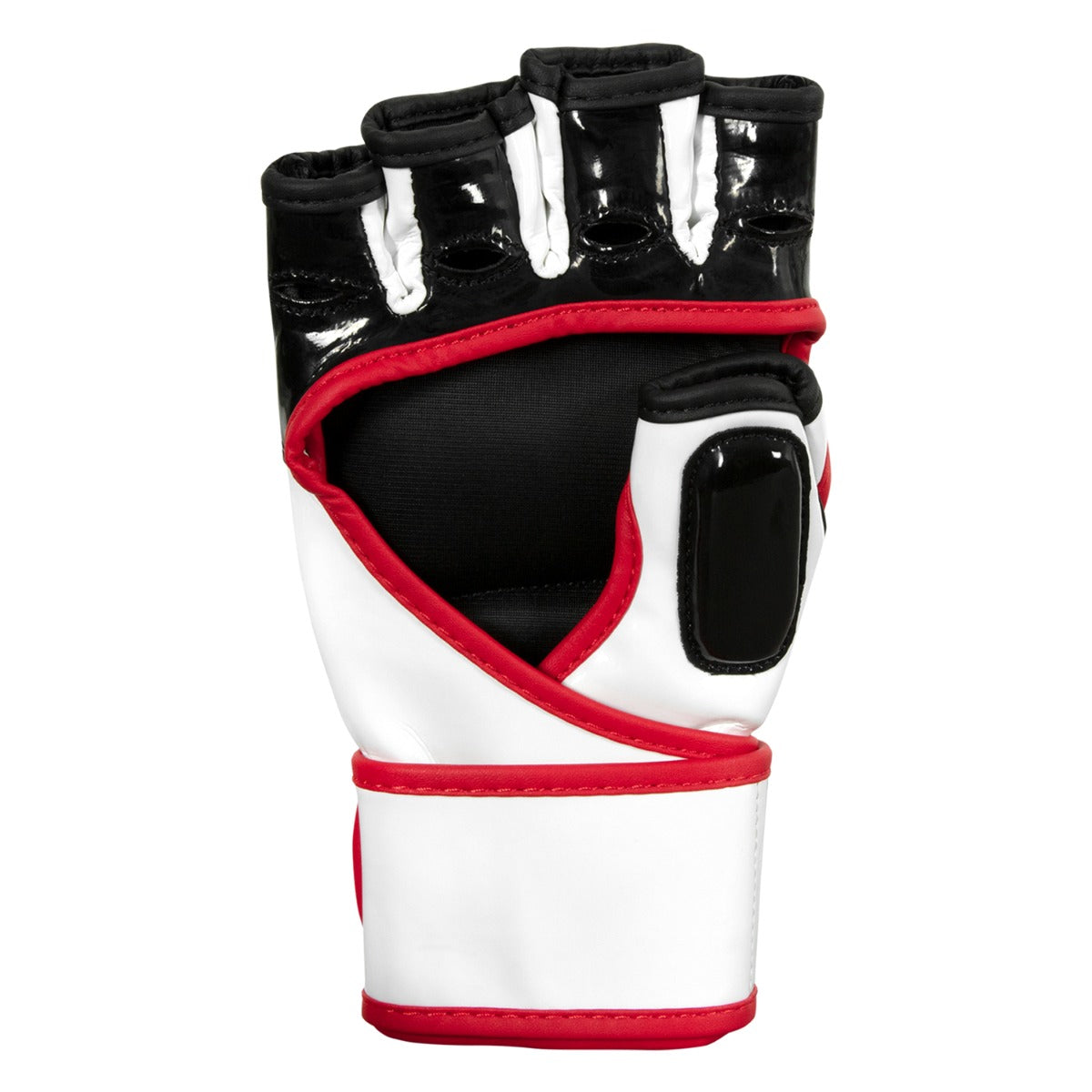 variant:Black/White/Red::BOOM BOOM Boxing Bomber Youth MMA Gloves back view