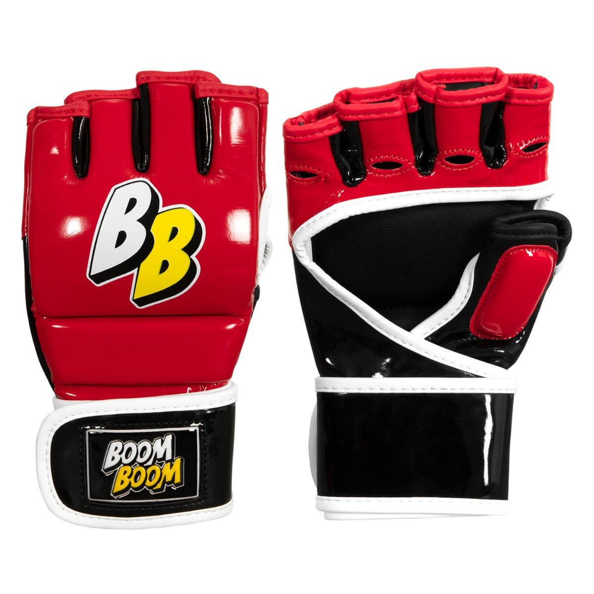 color:Red/Black/White:: BOOM BOOM Boxing Bomber Youth MMA Gloves