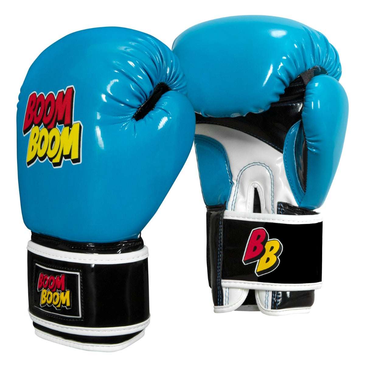 variant:Light Blue/Black::BOOM BOOM Boxing Striker Youth Boxing Gloves side view
