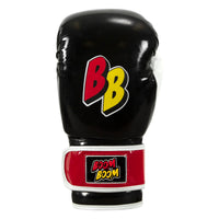 variant:Black/White/Red::BOOM BOOM Boxing Silencer Youth Bag Gloves front view