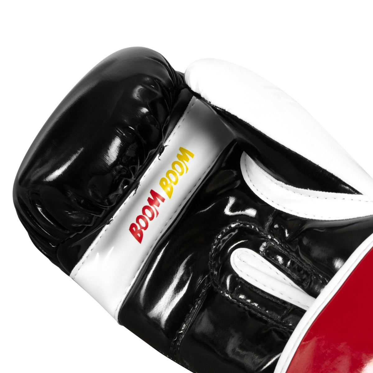 variant:Black/White/Red::BOOM BOOM Boxing Silencer Youth Bag Gloves palm view