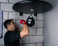 variant:lifestyle::TITLE Boxing Forged Steel Pro Speed Bag Platform in use in a boxing gym