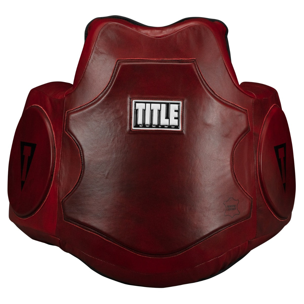 variant:lifestyle::TITLE Boxing Blood Red Leather Body Protector front view