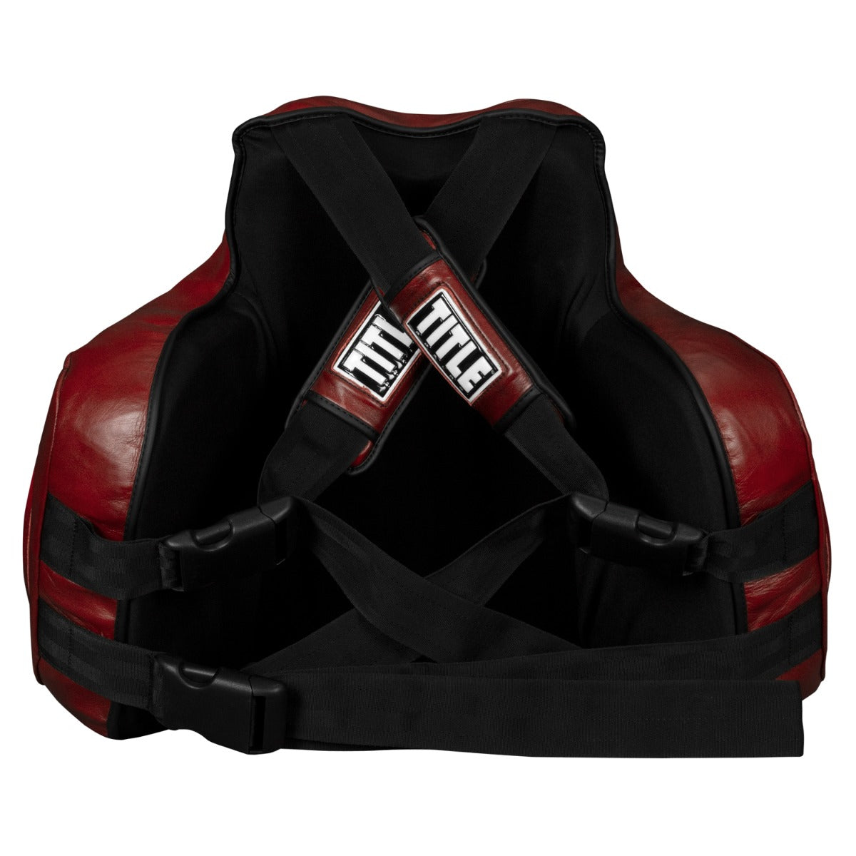variant:lifestyle::TITLE Boxing Blood Red Leather Body Protector back view