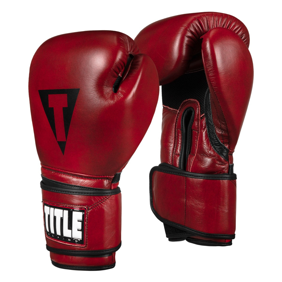 variant:lifestyle::TITLE Boxing Blood Red Leather Training Gloves side view