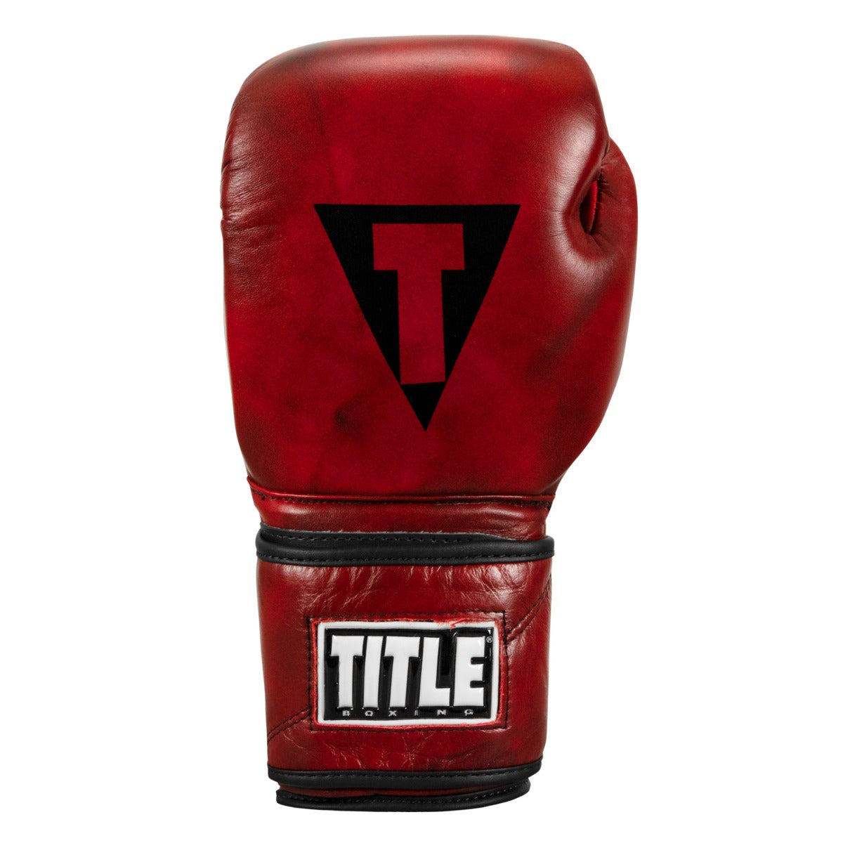 variant:lifestyle::TITLE Boxing Blood Red Leather Training Gloves front view