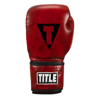 variant:lifestyle::TITLE Boxing Blood Red Leather Training Gloves front view