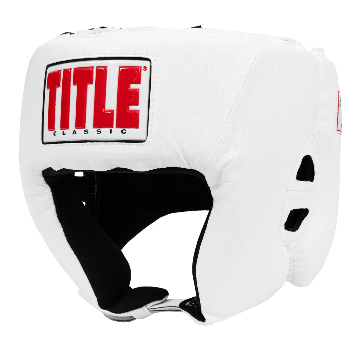 color:white::TITLE Classic USA Boxing Competition Headgear – Open Face main view