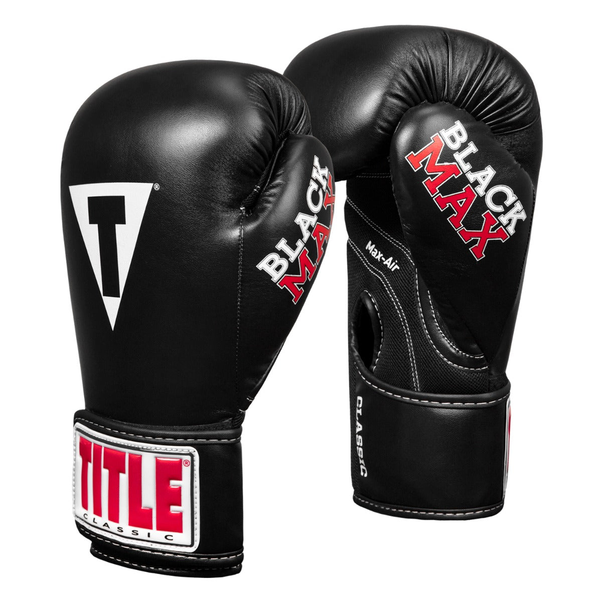 variant:lifestyle::TITLE Classic Black Max Boxing Gloves main view side view