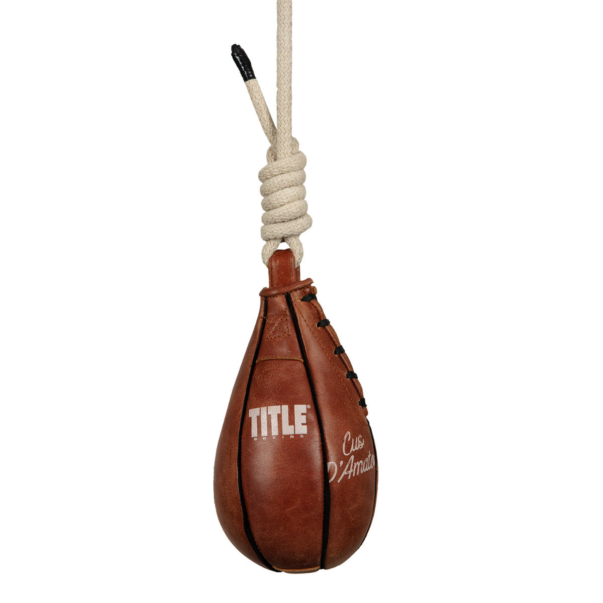 lifestyle:variant::TITLE Boxing Cus D’Amato Genuine Leather Slipping Bag front view