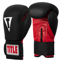 variant:black/red::TITLE Classic Fitness Boxing Gloves side veiw