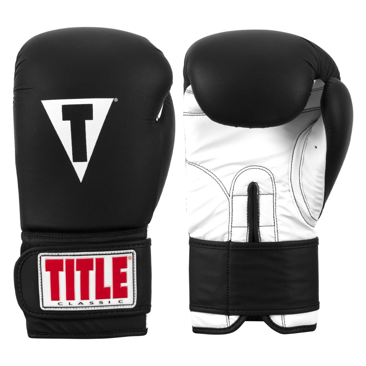 color:black/white::TITLE Classic Fitness Boxing Gloves main view