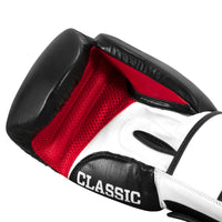variant:black/white/red::TITLE Classic Leather Super Bag Gloves 2.0 hand view