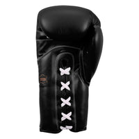 variant:black::TITLE Classic Leather Lace Training Gloves 2.0 back view